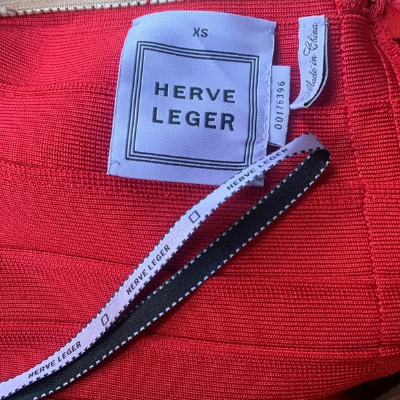 Lipstick Red Herve Leger Candice Dress - Picture 2 of 3
